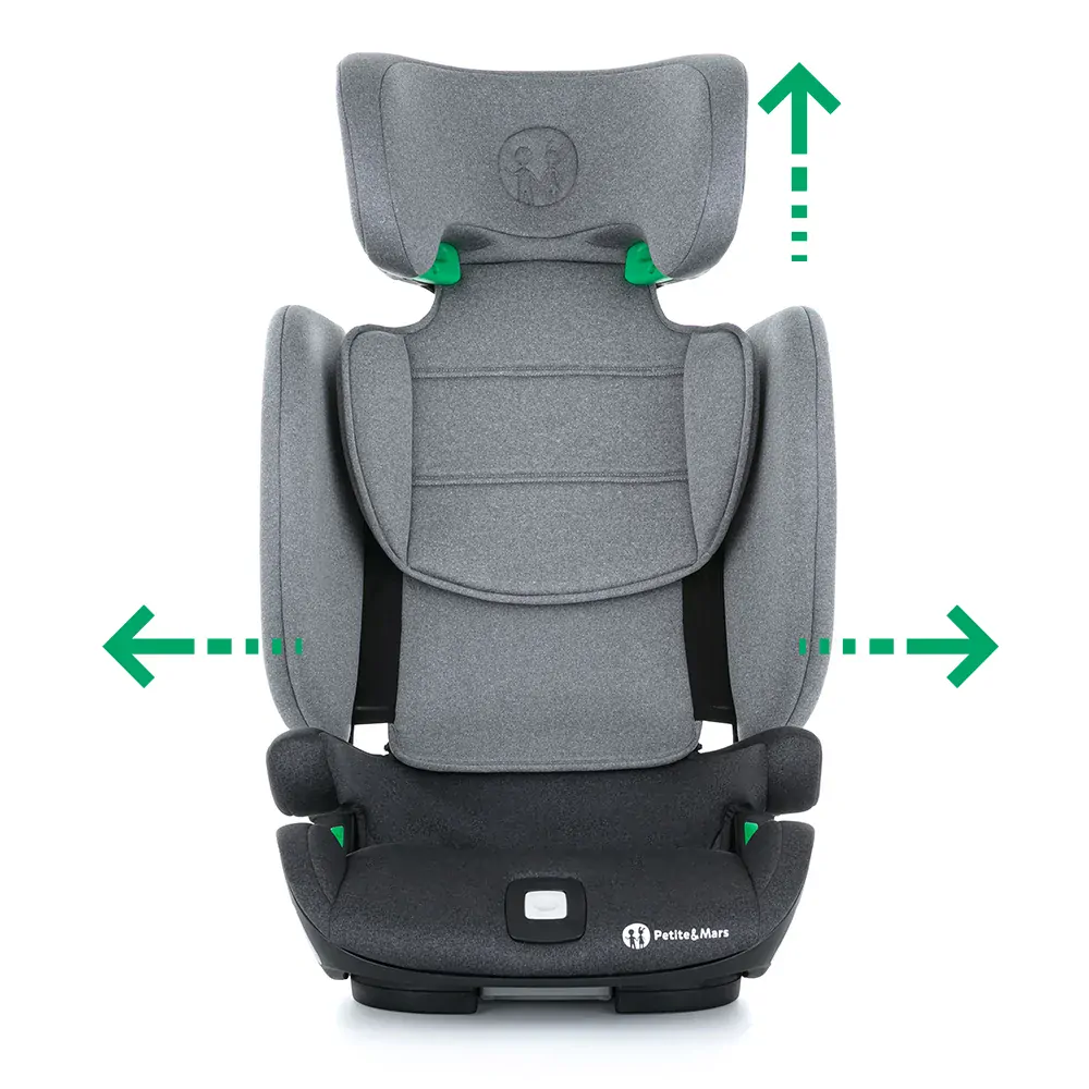 PETITE&MARS Autosedačka Elite Fix i-size 100-150 cm Misty Grey (15-36kg)