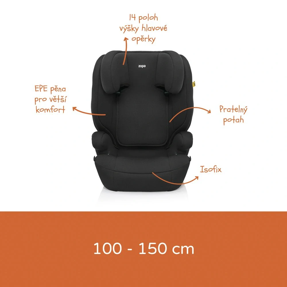 Autosedačka Zopa Beta i-Size isofix, Black